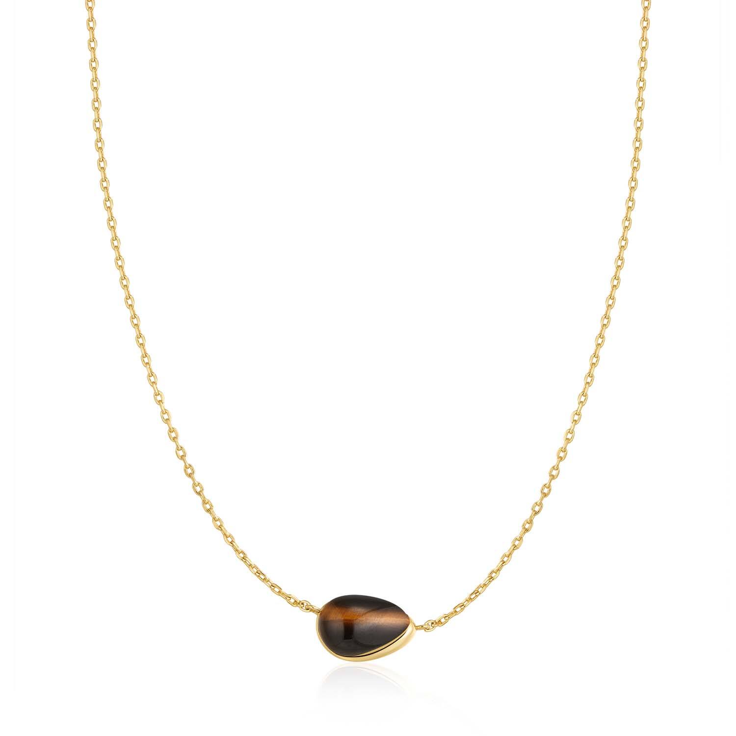  Wanderer - Gliederketten - Silber / 14kt GP - Cat's Eye - 45cm